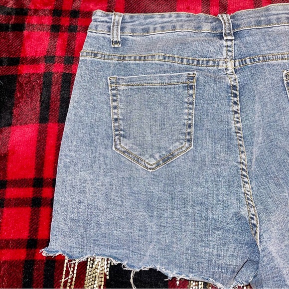 Bedazzled Rhinestone Denim Shorts - Picture 8 of 9